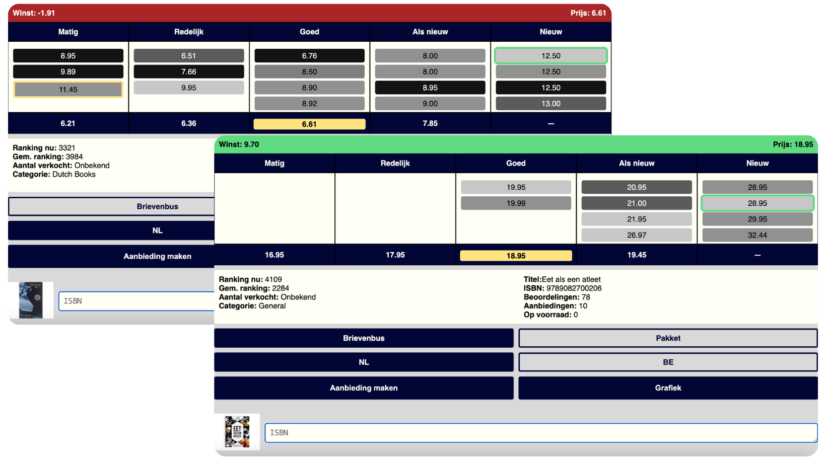 afbeelding van twee dashboards